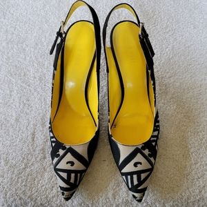 Nine West Black & White Geometric Pattern Slings